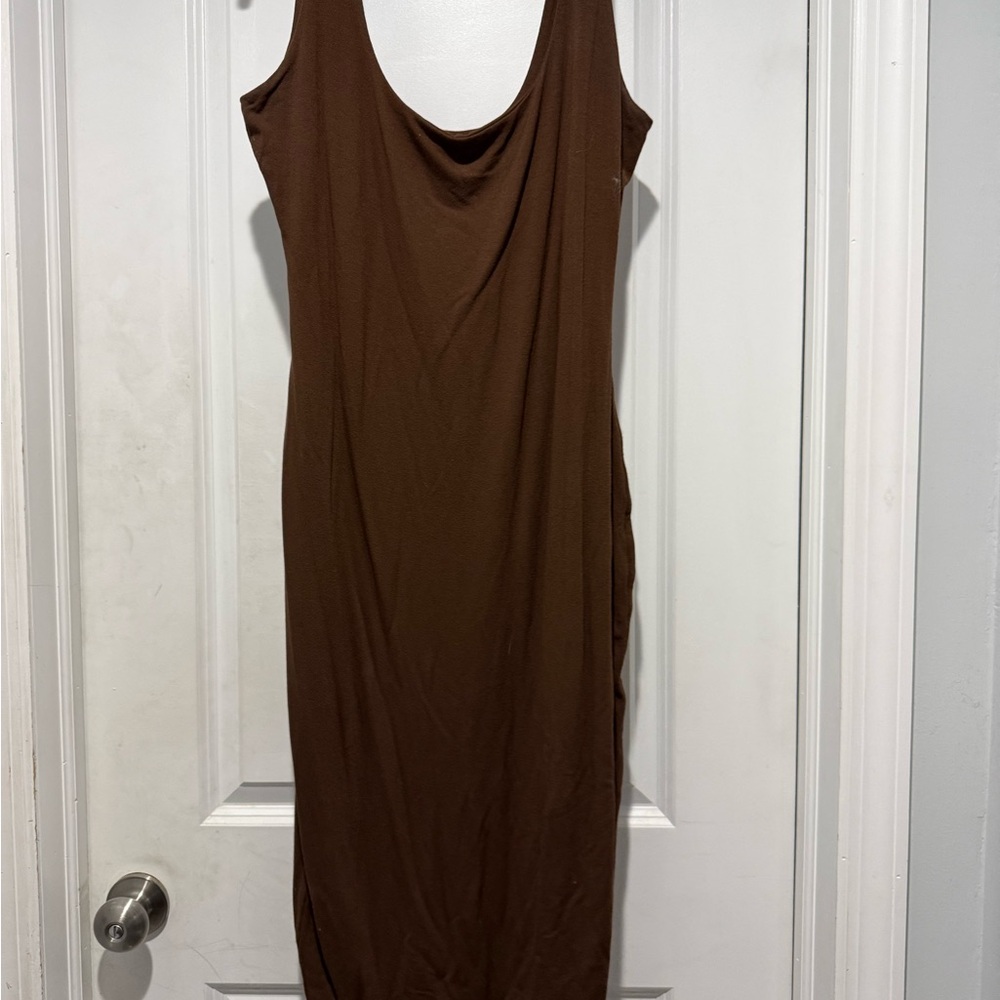 Naked Wardrobe Chocolate Backless Dress